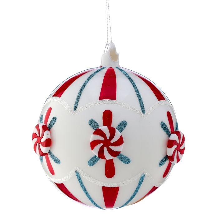 Esfera de vidrio con diseño menta · 6.5" / 16.5 cm