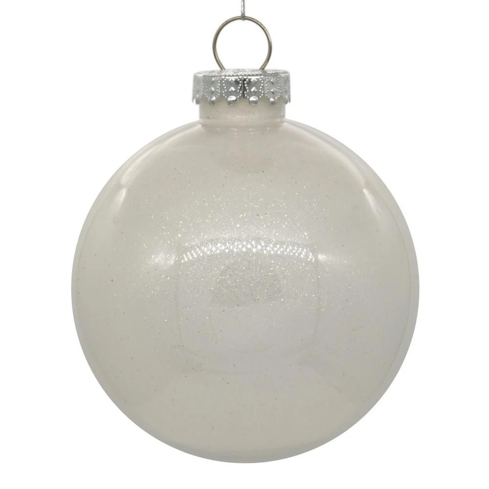 Esfera blanca con diamantina transparente · 6" / 15.2 cm